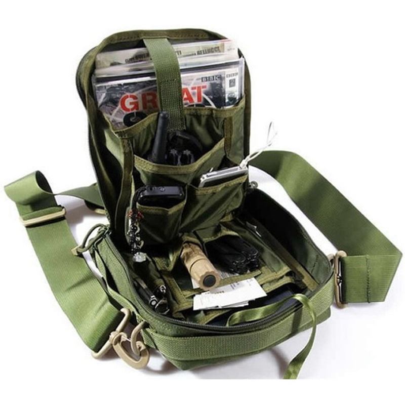 Män Dam Nylon Sport Utomhus Tactical Army Ipad Shoulder Crossbody Bag