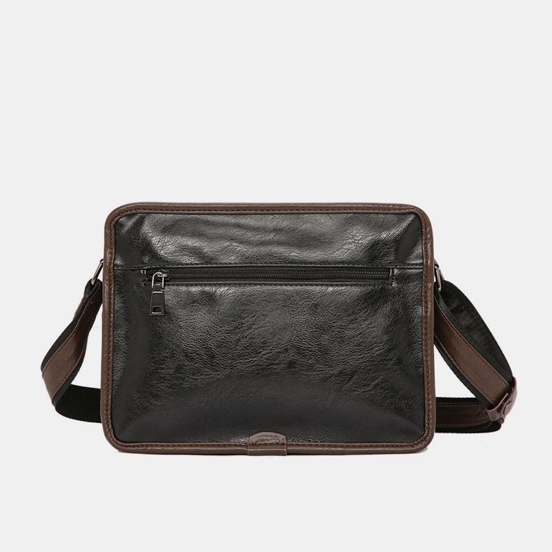 Män Dubbellager Crossbody-väskor Med Flera Fickor Mode Casual Hörlurshål Design 14-tums Bärbar Datorväska Axelväska