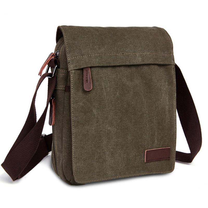 Män Kvinnor Canvas Fritid Multi Pocket Crossboby Bag Kapacitet Axelväska