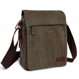 Män Kvinnor Canvas Fritid Multi Pocket Crossboby Bag Kapacitet Axelväska