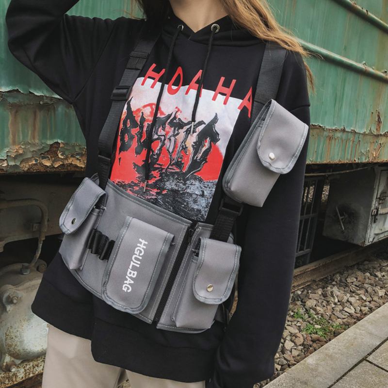 Män Kvinnor Hip-hop Bröstväska Väst Väska Verktygsväska Tactical Bag