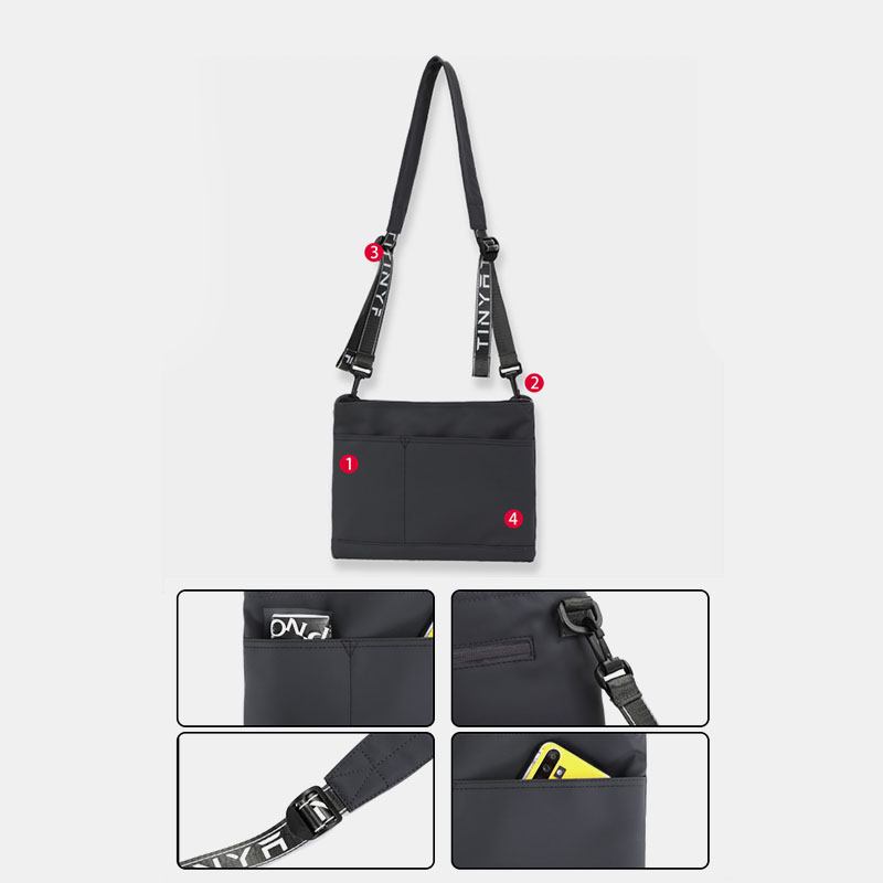 Män Lätt Multi-pocket Stöldskydd Vattentät Utomhus Crossbody Bag