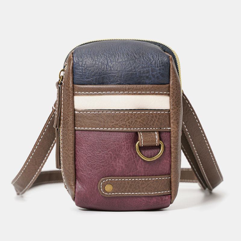 Män Minisömmar Färg Casual Crossbody-väskor Avtagbar Axelrem All-match 6.5 Tums Telefonväska