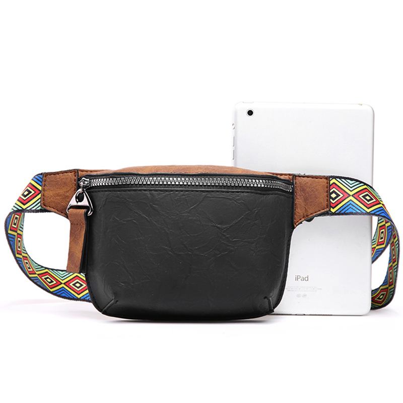 Män Mode Casual Telefonväska Etnisk Rem Hip-hop Chest Crossbody Bag