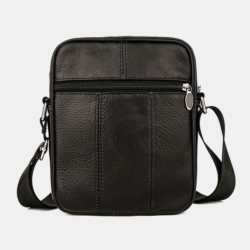 Män Multi-pocket Anti-theft First Layer Cowhide Crossbody Bags Retro Large Capacity Lättvikt 6.5 Tums Phne Bag Messenger Bag Handväska