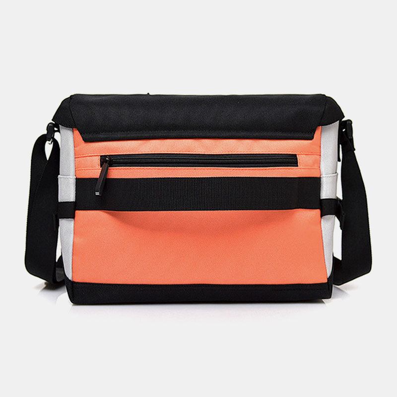 Män Nylon Medium Kapacitet Kontrast Färg Casual Personlighet Skolväska Crossbody Bag Axelväska