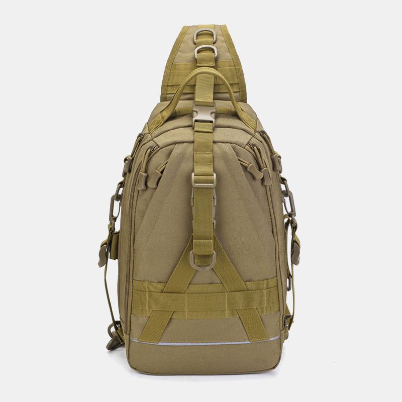 Män Oxford Camo Multifunktion Vattentät Utomhussport Ridning Taktisk Axelväska Crossbody-väska Bröstväska