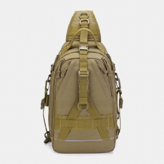 Män Oxford Camo Multifunktion Vattentät Utomhussport Ridning Taktisk Axelväska Crossbody-väska Bröstväska