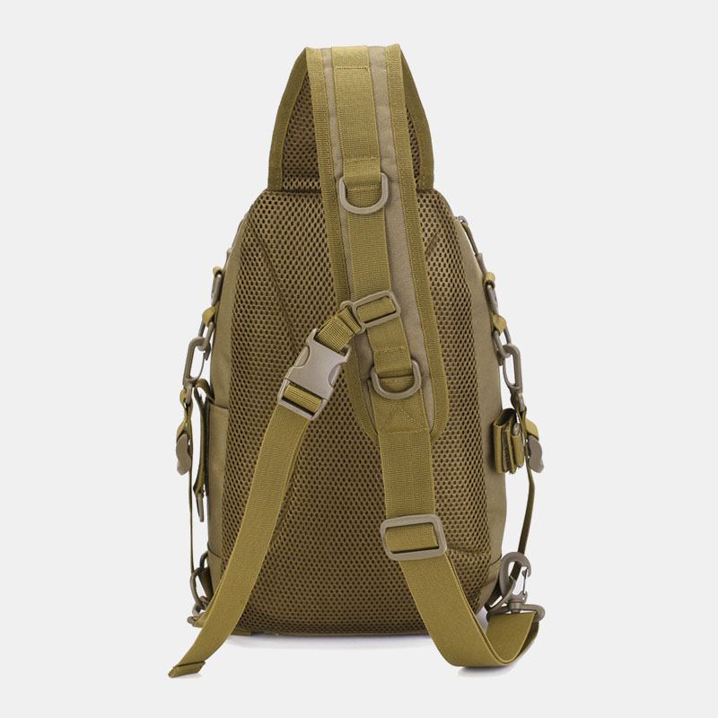 Män Oxford Camo Multifunktion Vattentät Utomhussport Ridning Taktisk Axelväska Crossbody-väska Bröstväska