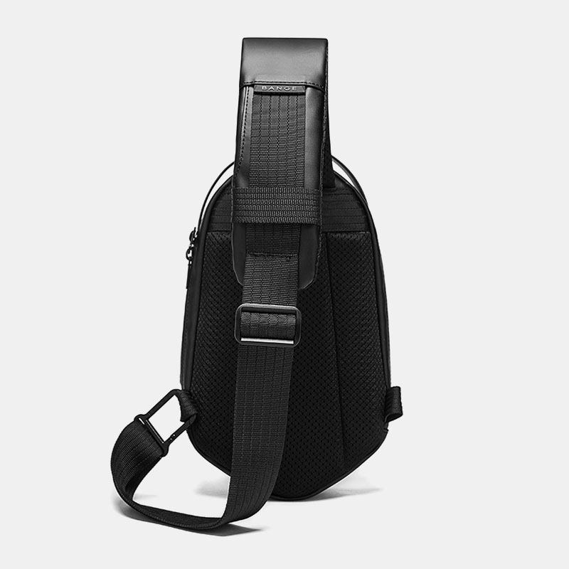 Män Oxford Stöldskydd Usb Laddning Polyeder Vattentät Outdoor Crossbody Bag Bröstväska Sling Bag