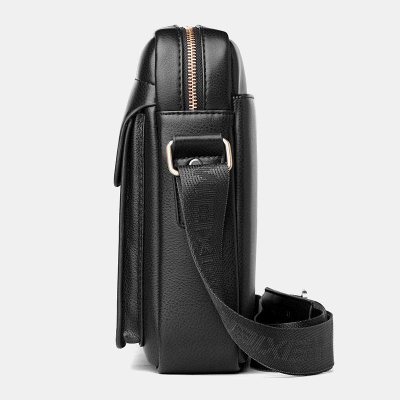 Män Pu-läder Flerfack Slitstark Crossbody-väska Axelväska Business Casual 6.3 Tums Telefonväska