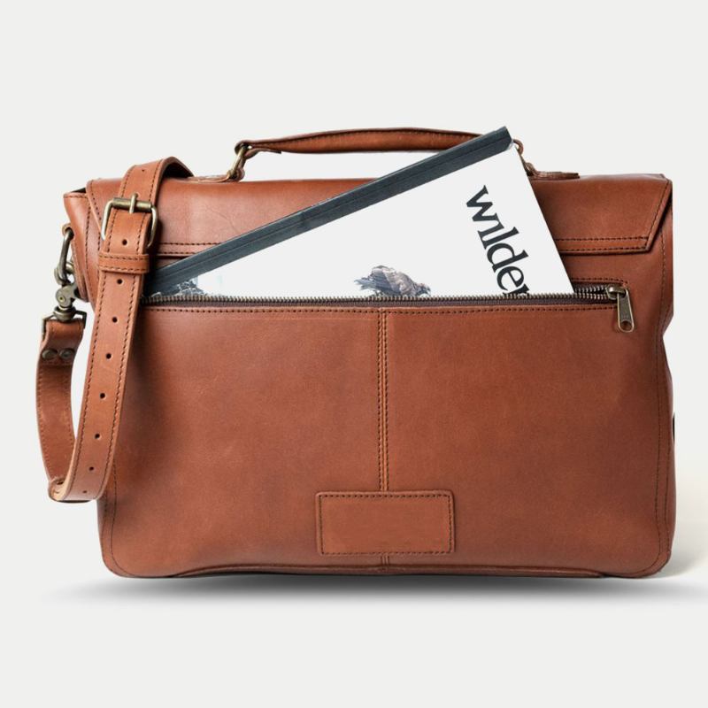 Män Pu-läder Multifunktion Vintage 15.6 Tums Stöldskyddad Bärbar Portfölj Messenger Bag Crossbody-väska