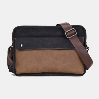 Män Pu-läder Stöldskydd Brittisk Retro Crossbody-väska Axelväska Messenger-väska