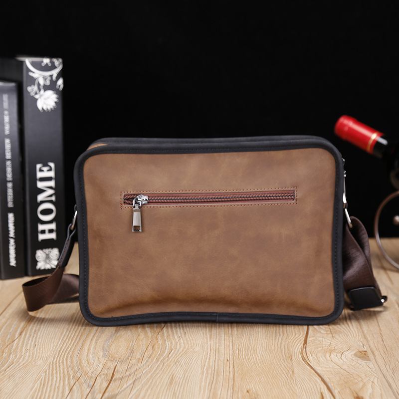 Män Pu-läder Stöldskydd Brittisk Retro Crossbody-väska Axelväska Messenger-väska