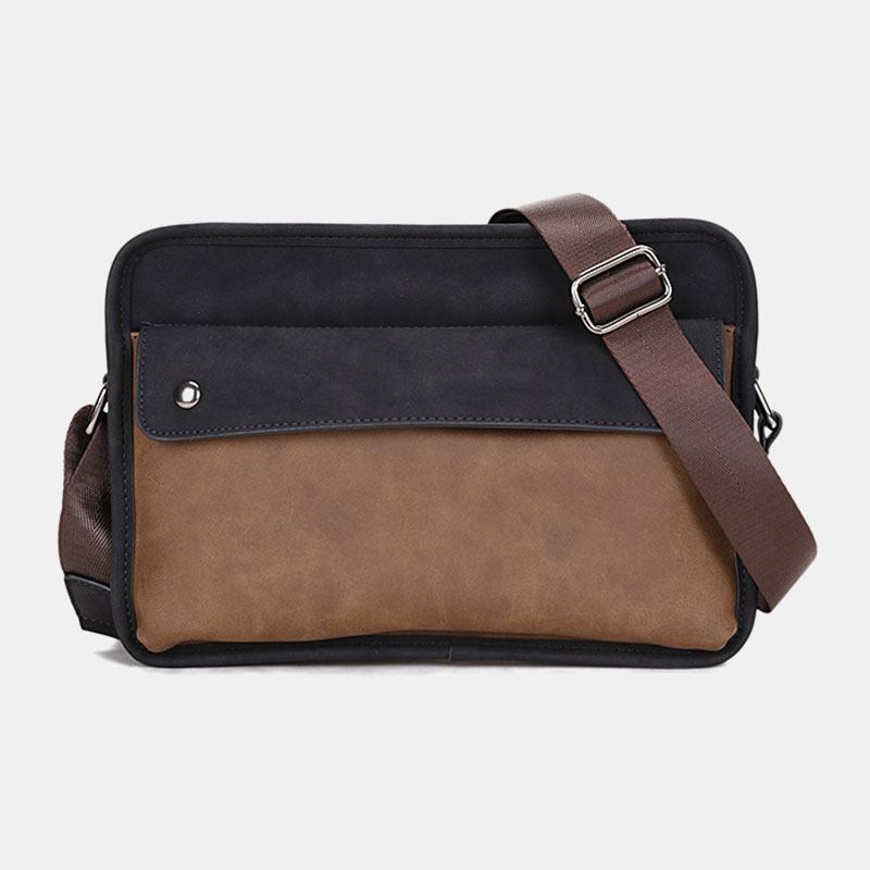 Män Pu-läder Stöldskydd Brittisk Retro Crossbody-väska Axelväska Messenger-väska