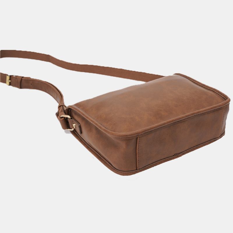 Män Pu-läder Stor Kapacitet Vintage 6.3 Tums Telefonväska Messenger Bag Crossbody-väskor Axelväska