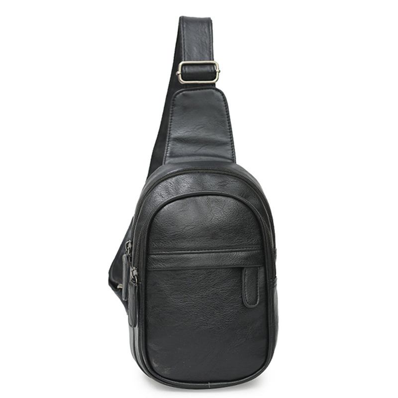 Män Pu-läder Vattentät Casual Crossbody-väska Bröstväska Cykling Outdoor Sports Axelväska