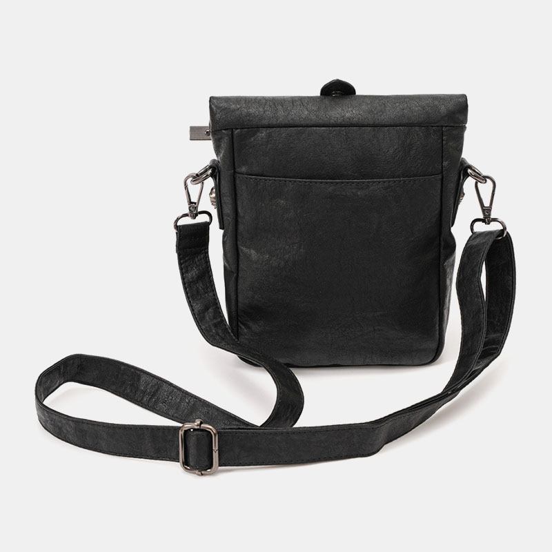 Män Pu-läder Vintage 6.3 Tums Telefonväska Small Crossbody-väskor Axelväska