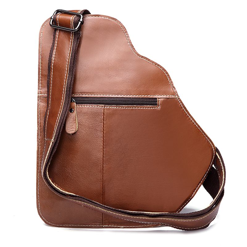 Män Slingväska I Äkta Läder Business Casual Outdoor Chest Crossbody-väska För Ipad Mini