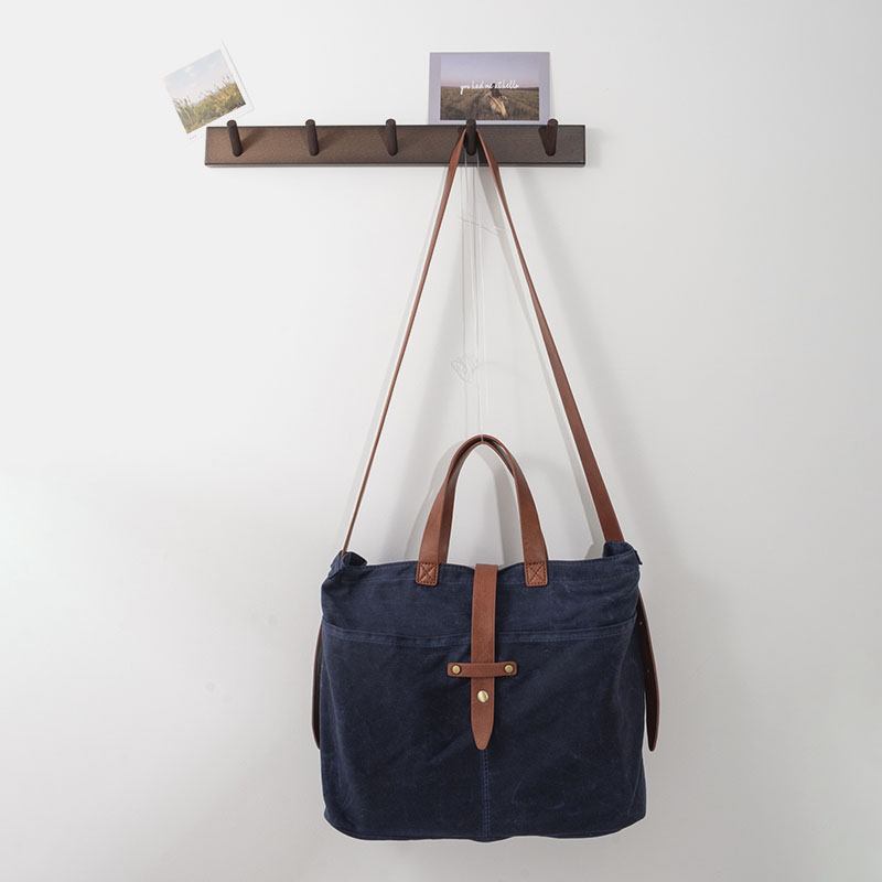 Män Vintage Patchwork Washed Craft Canvas Crossbody Bag Portfölj Lärarväska