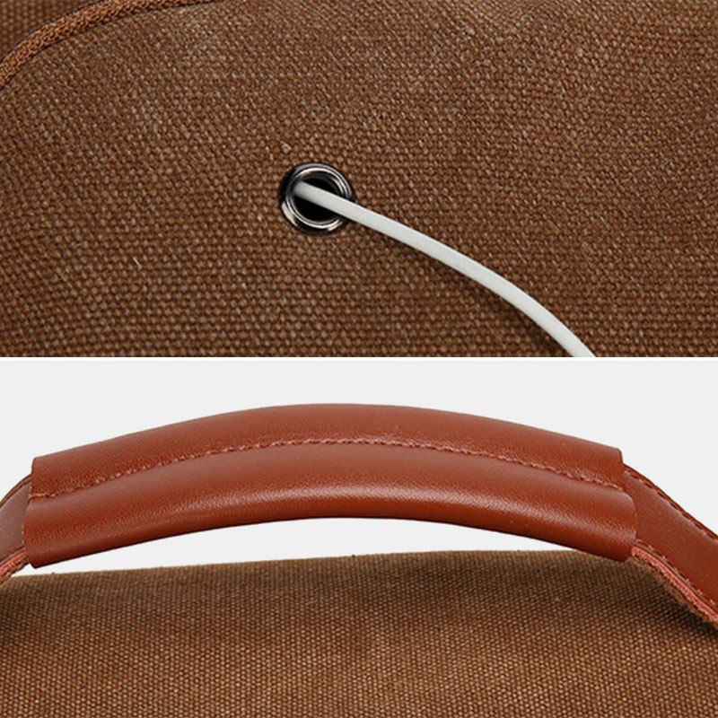 Män Vintage Stor Kapacitet Vattentät Canvas Casual Crossbody-väska Axelväska Resväska