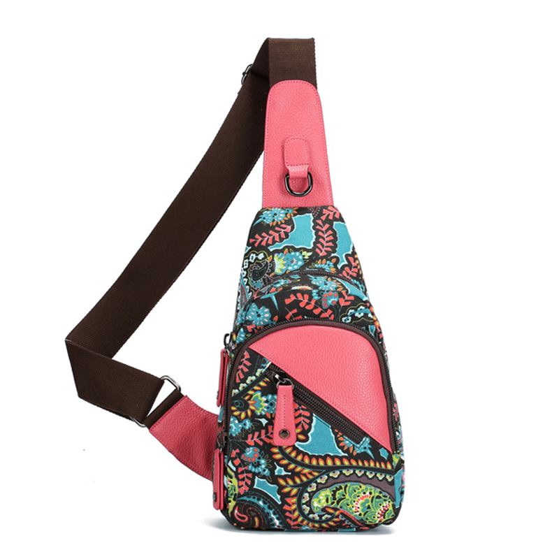 National Floral Summer Light Dam Chest Bag Sling Bag Shoulder Crossbody Bag