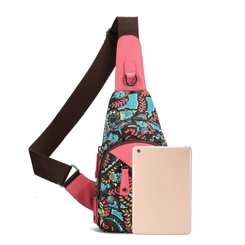 National Floral Summer Light Dam Chest Bag Sling Bag Shoulder Crossbody Bag