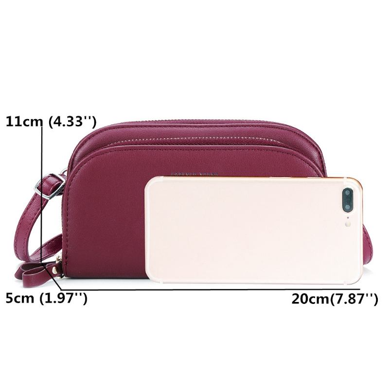 Pierre Loues Kvinnor Solid 8 Card Slot Card Bag Multi-slot Telefonväska Fritid Crossbody Bag