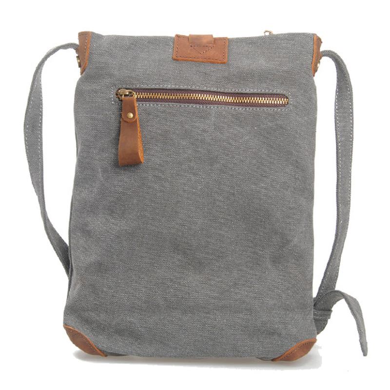 Retro Canvas Messenger-väskor I Äkta Läder Casual Axelväskor Crossbody-väskor