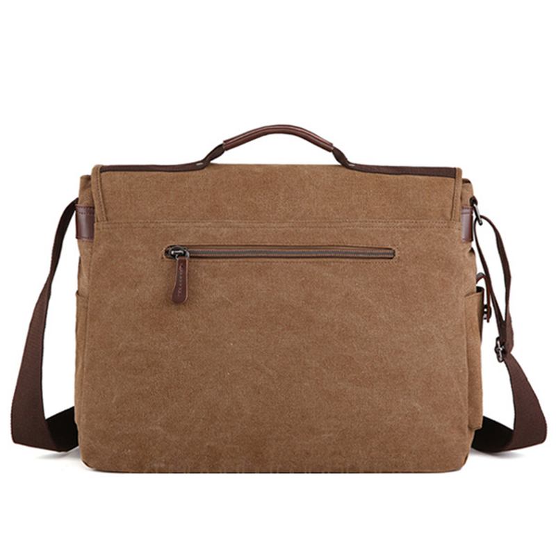 Stor Kapacitet Canvas Business Laptop-väska Axelväska Crossbody-väska För Män