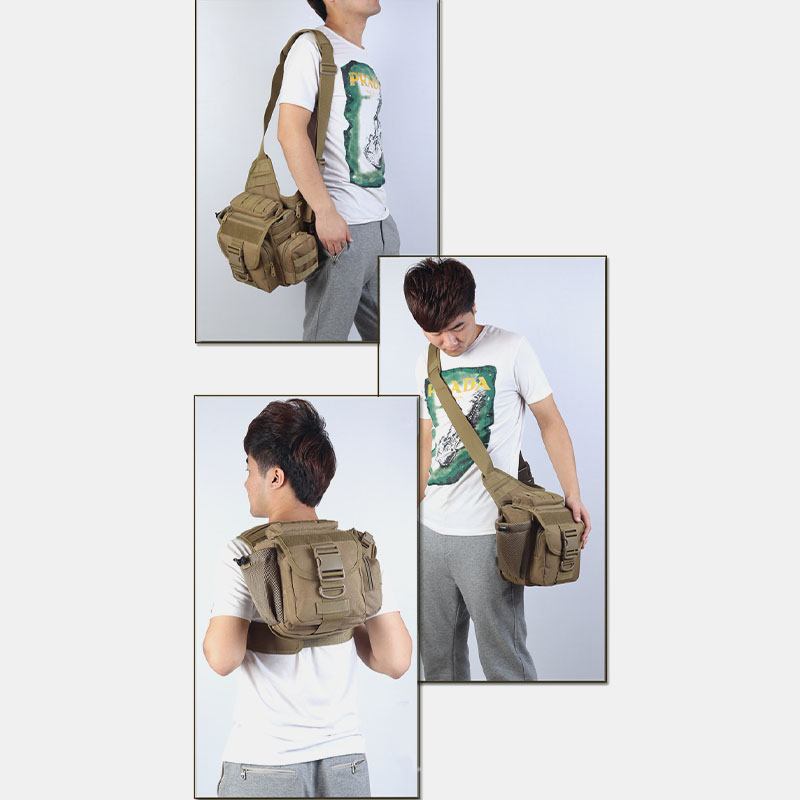 Unisex Oxford-tyg Taktisk Kamouflage Utomhusspel Ridning Multi-carry-sadelväska Crossbody-väska Midjeväska Ryggsäck