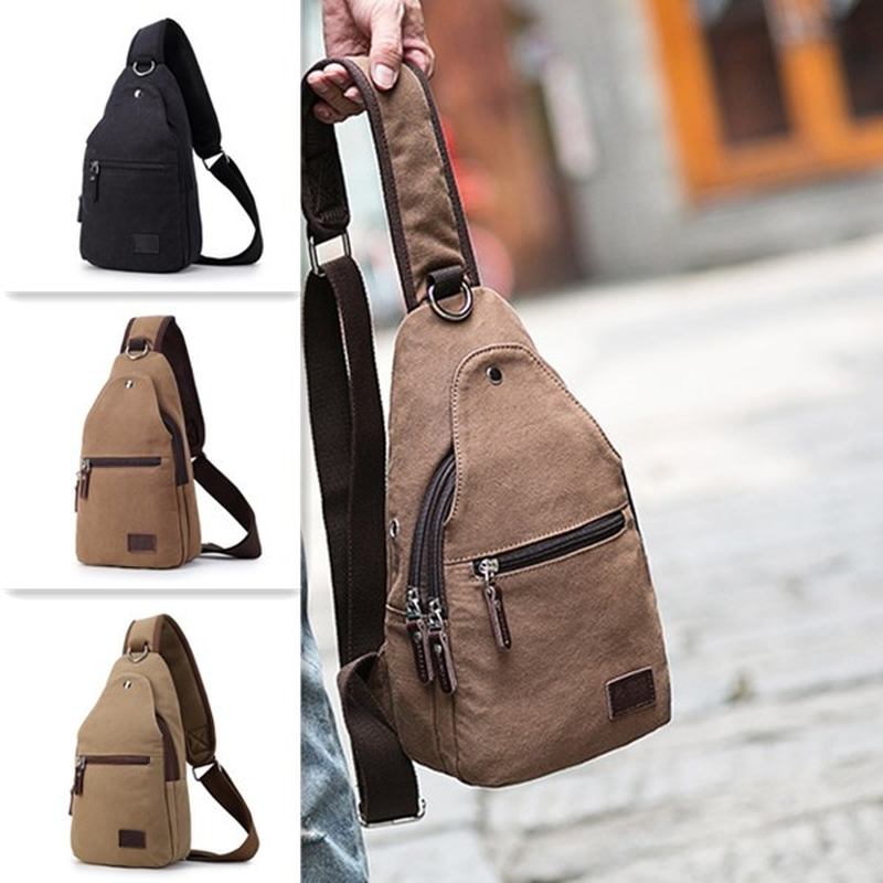 Vintage Canvas Casual Outdoor Travel Chest Bag