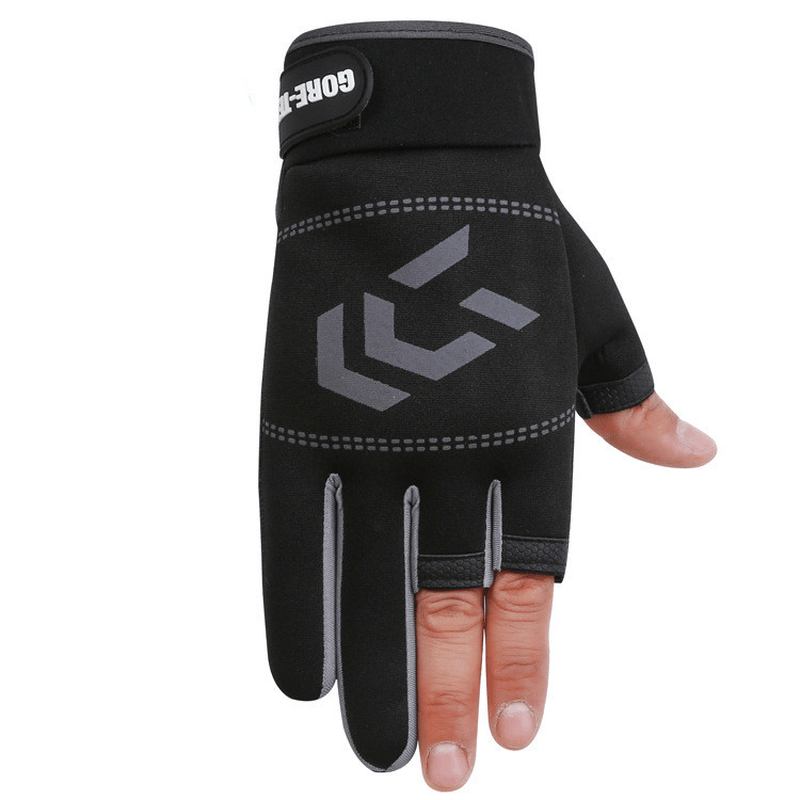 Fiskehandskar Tre-finger Ridhandskar Summer Shade Ice Silk Athletic Gloves