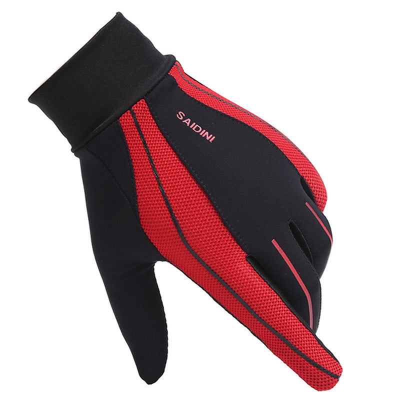 Herr Silikon Ridning Non-slip Touch Screen Handskar Tjocka Vindtät Full Finger Glove