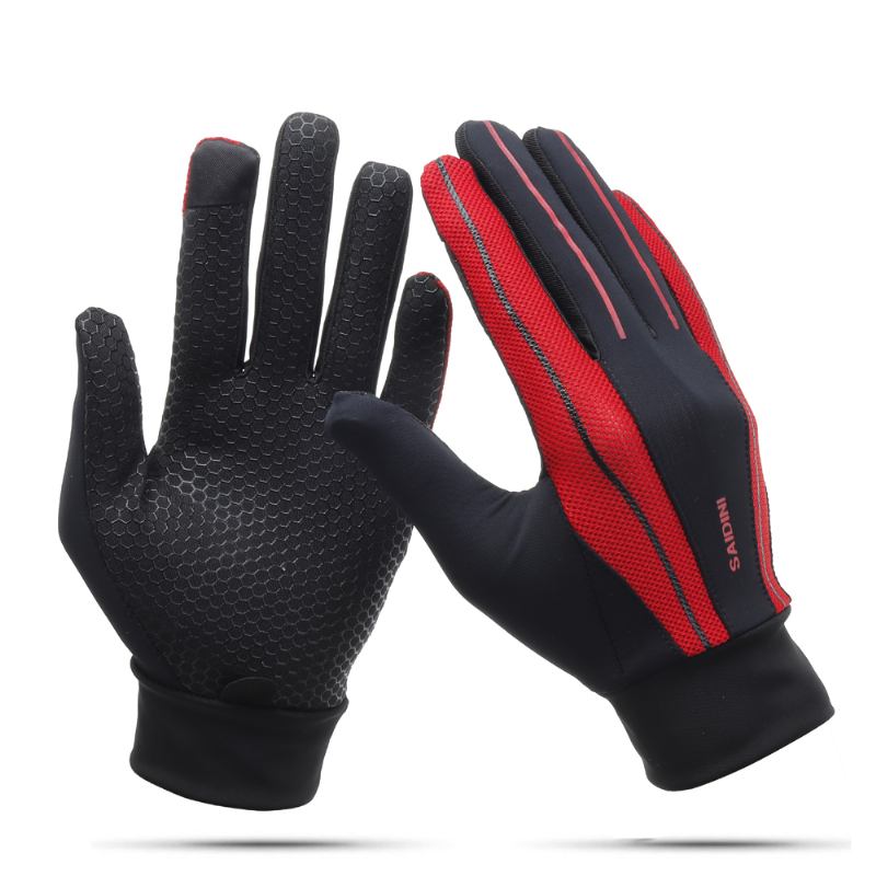 Herr Silikon Ridning Non-slip Touch Screen Handskar Tjocka Vindtät Full Finger Glove