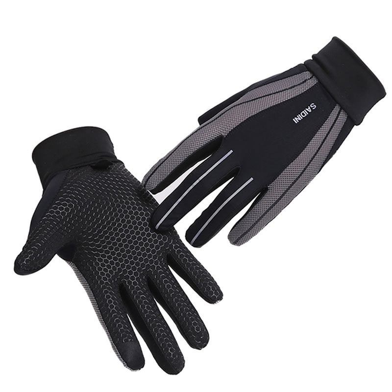 Herr Silikon Ridning Non-slip Touch Screen Handskar Tjocka Vindtät Full Finger Glove