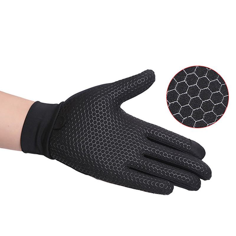 Herr Silikon Ridning Non-slip Touch Screen Handskar Tjocka Vindtät Full Finger Glove