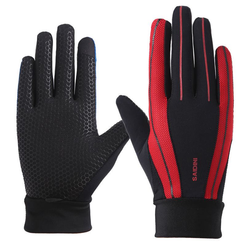 Herr Silikon Ridning Non-slip Touch Screen Handskar Tjocka Vindtät Full Finger Glove