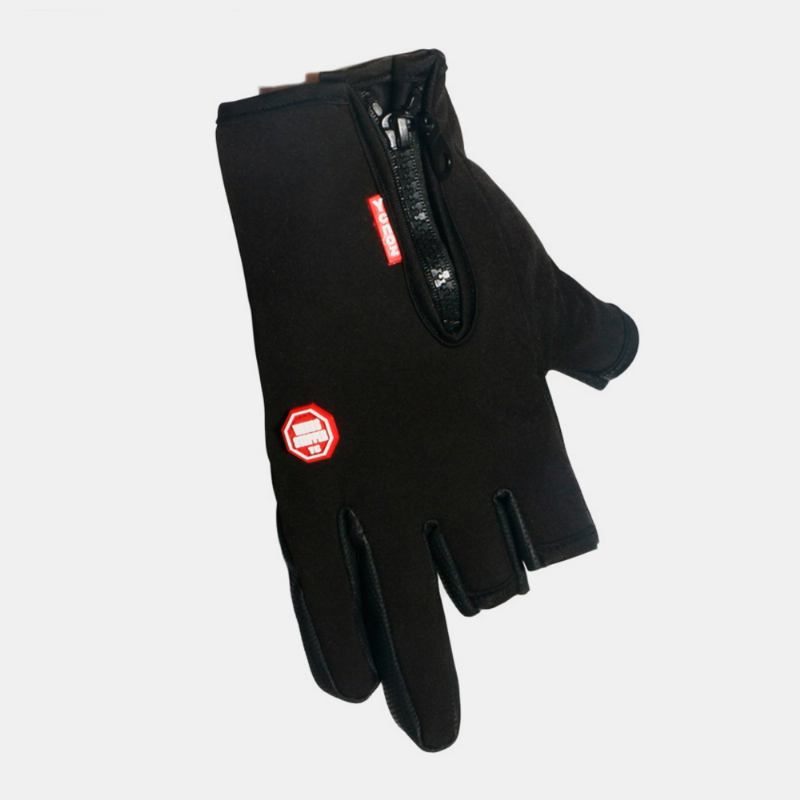 Unisex Half-finger Vattentät Utomhus Sport Reding Fiske Halkfria Läderhandskar