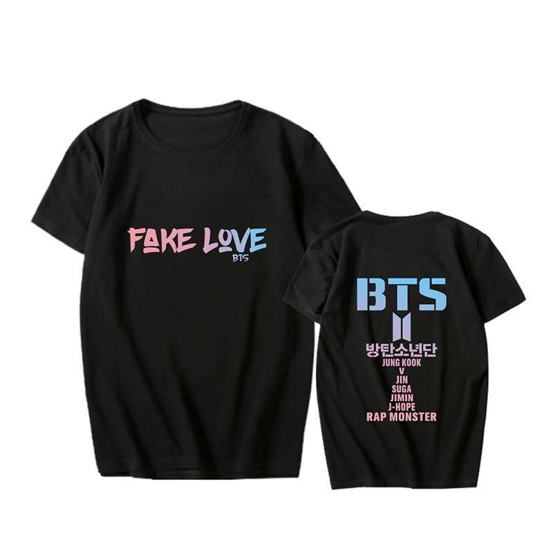 Boys Album Love Yourself Tear Fake Love Hiphop-tröja Med O-hals T-shirt Kortärmade Toppar T-shirt