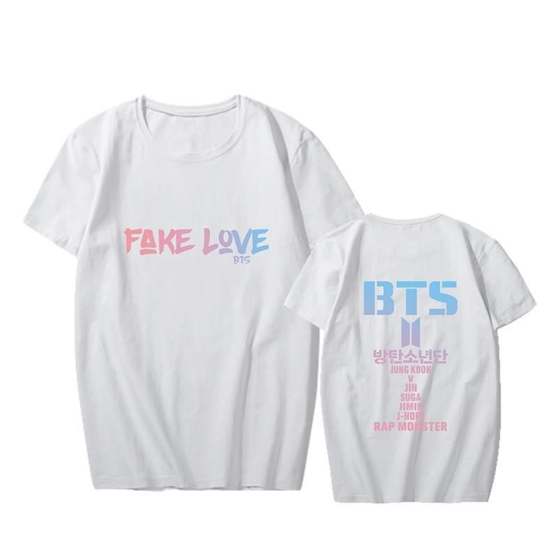 Boys Album Love Yourself Tear Fake Love Hiphop-tröja Med O-hals T-shirt Kortärmade Toppar T-shirt