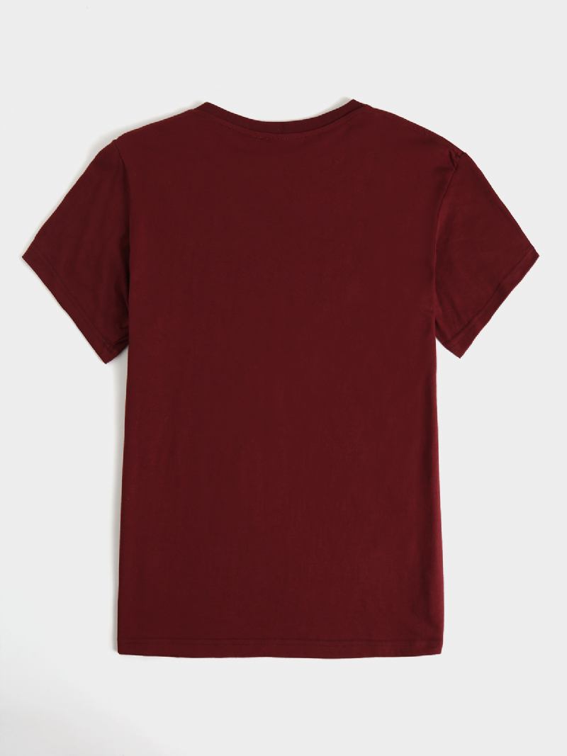 Kvinnor Casual Crew Neck Läppar Med Tryck Kortärmad Basic Tee T-shirts