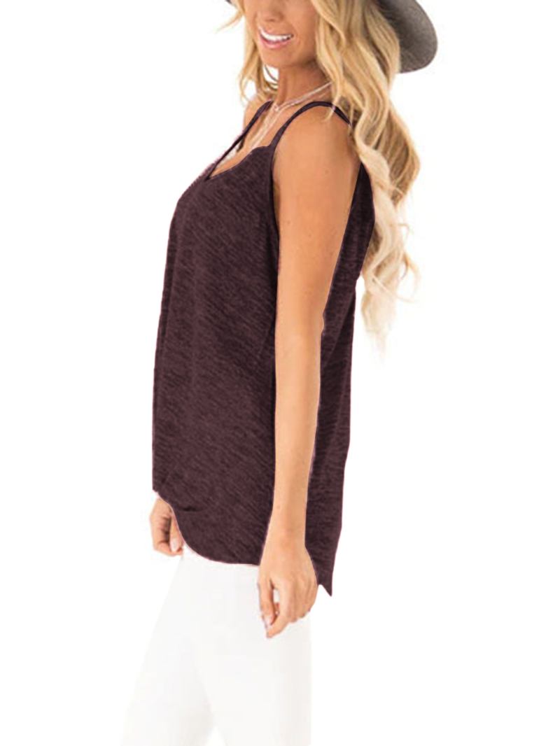 Casual V-ringad Ärmlösa Remmar Camisole Linne