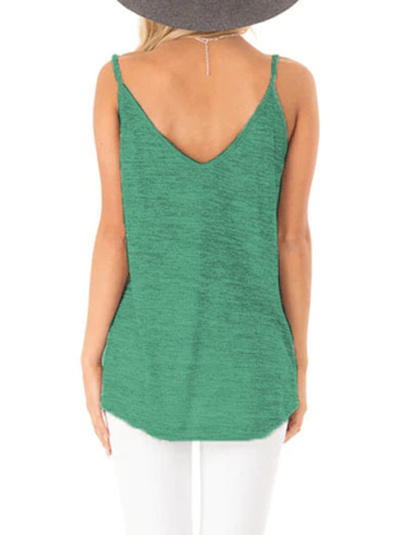 Casual V-ringad Ärmlösa Remmar Camisole Linne