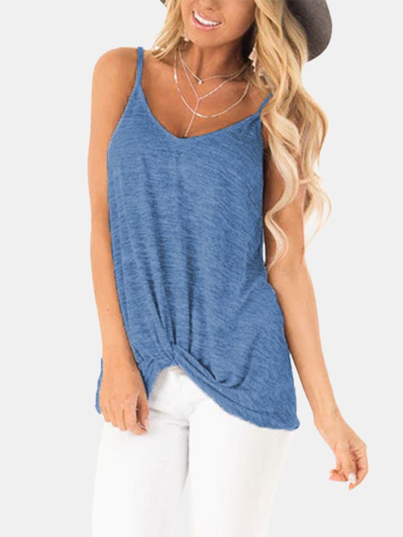 Casual V-ringad Ärmlösa Remmar Camisole Linne