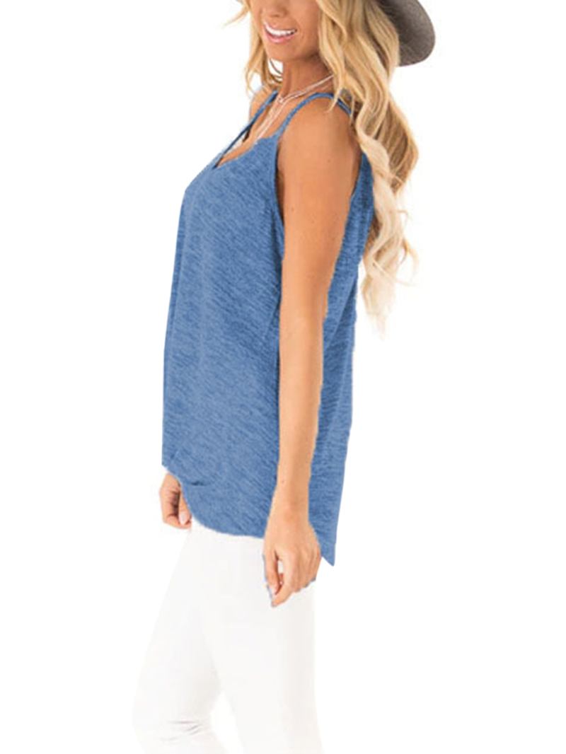 Casual V-ringad Ärmlösa Remmar Camisole Linne