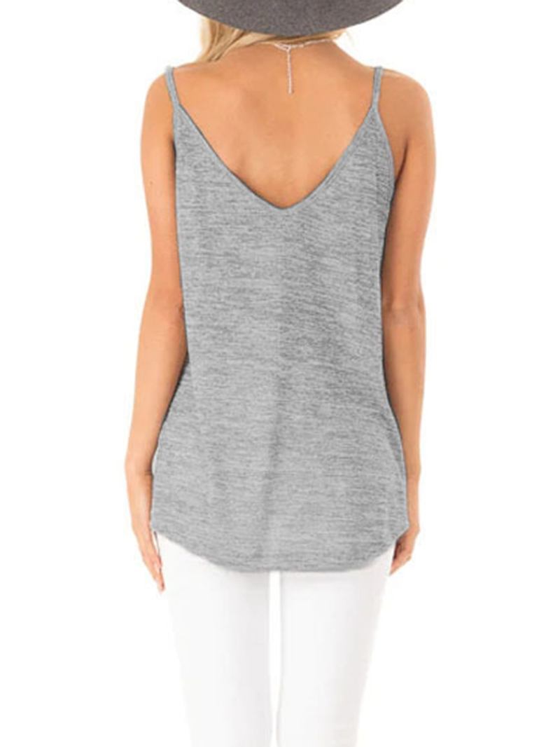 Casual V-ringad Ärmlösa Remmar Camisole Linne