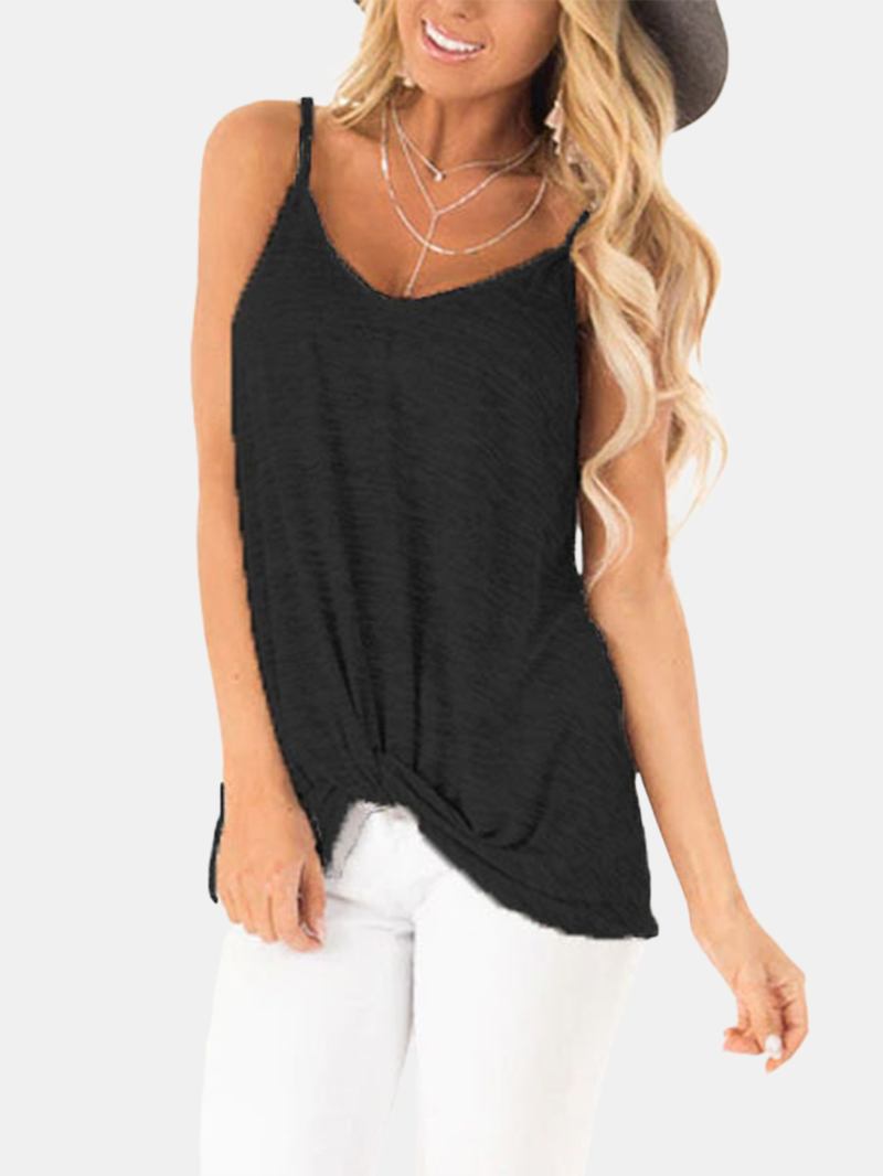 Casual V-ringad Ärmlösa Remmar Camisole Linne