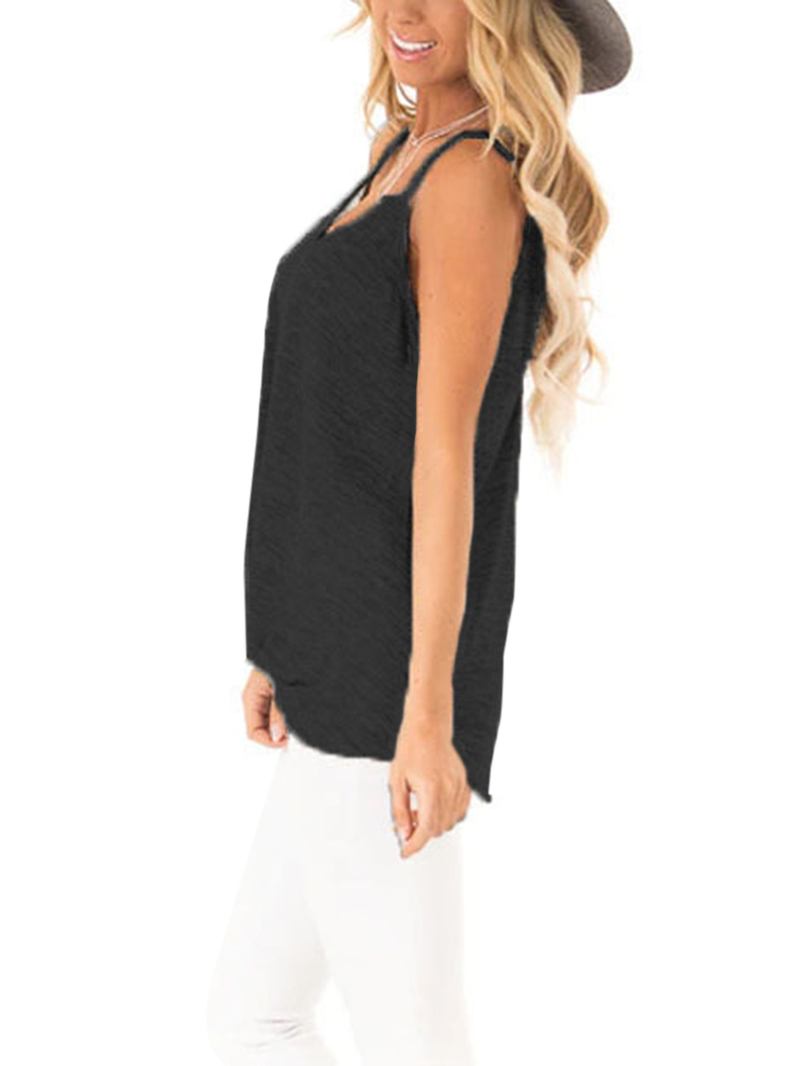 Casual V-ringad Ärmlösa Remmar Camisole Linne