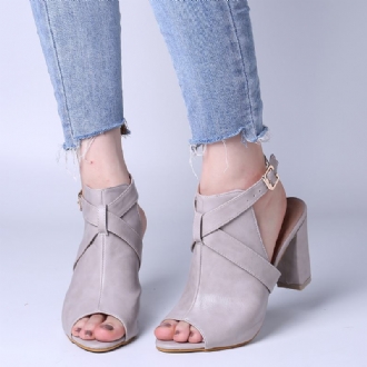 Kvinnor Peep Toe Slingback Spänne Högklackade Pumpar